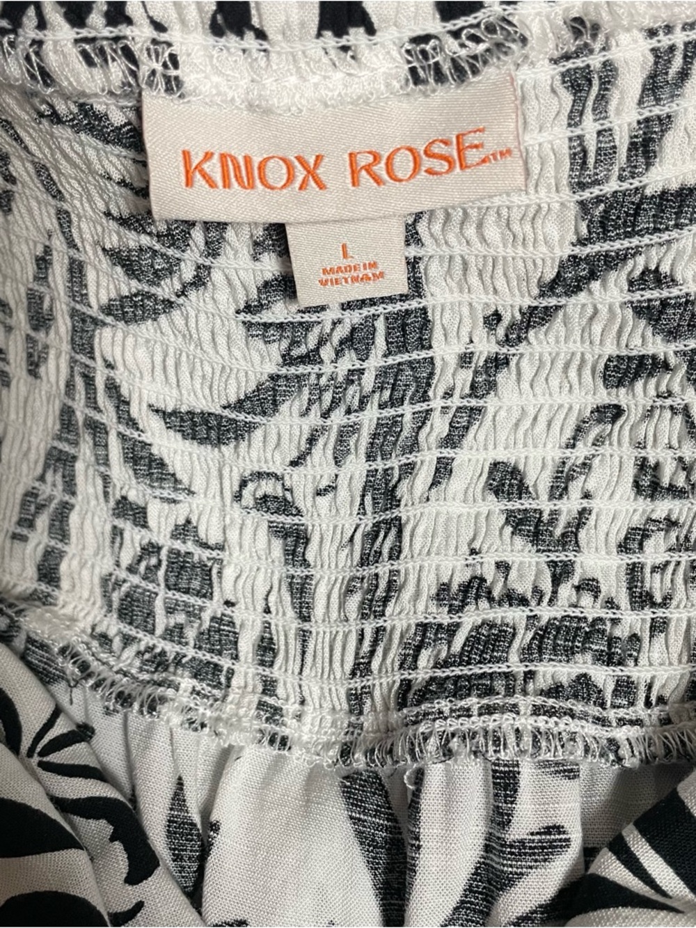 Knox Rose Boho Floral Midi Dress Black White Summer Beach Women’s L - Picture 3 of 16
